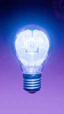 Ai brain inside a light bulb.