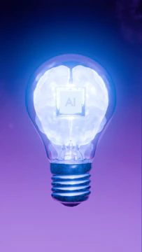Ai brain inside a light bulb.