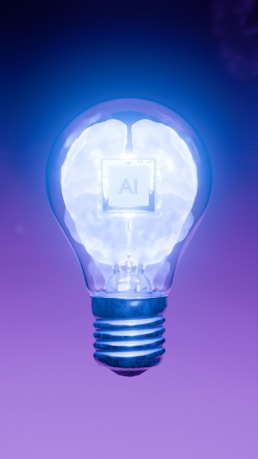 Ai brain inside a light bulb.
