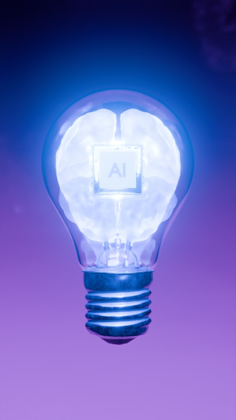 Ai brain inside a light bulb.