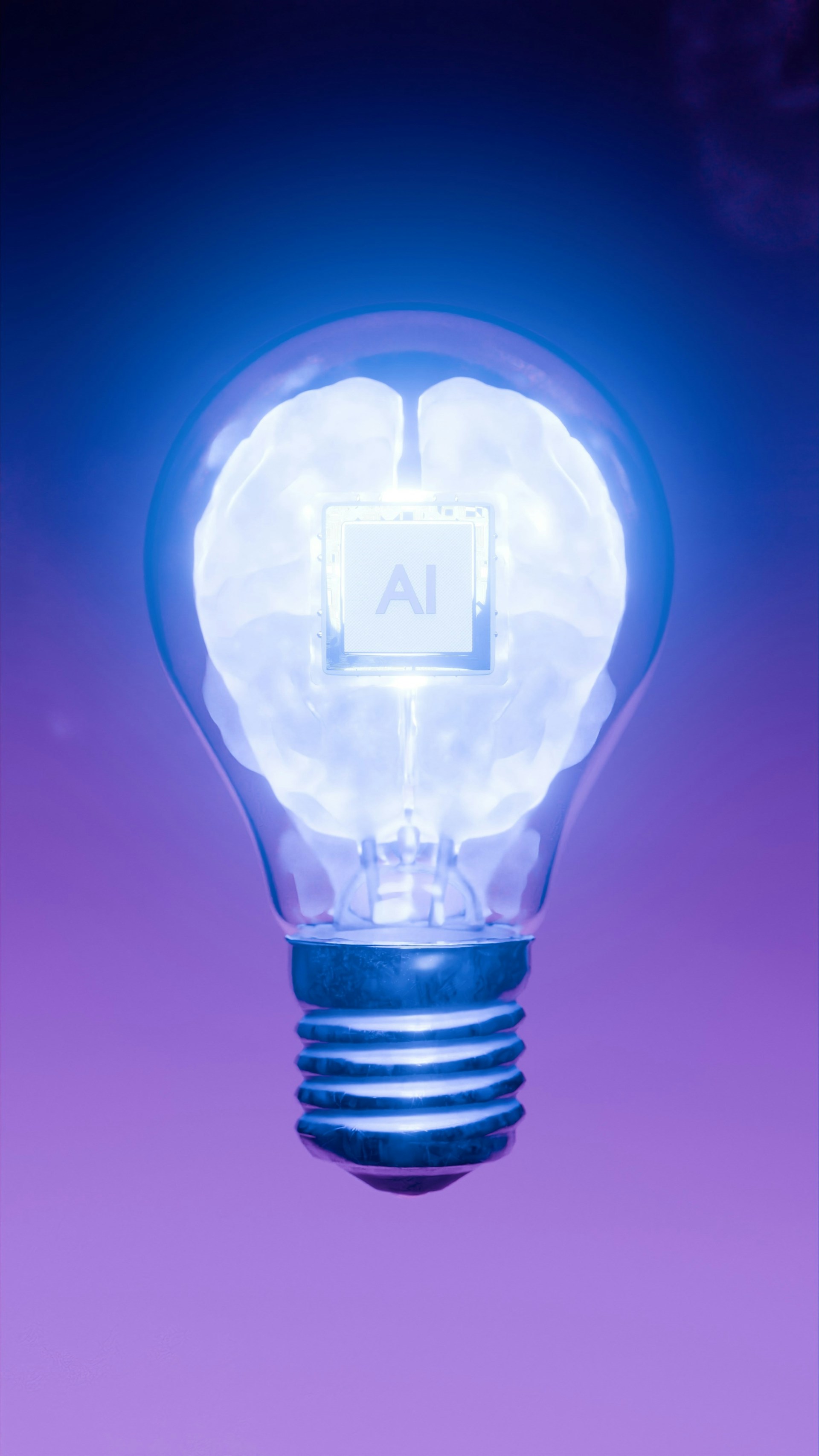 Ai brain inside a light bulb.