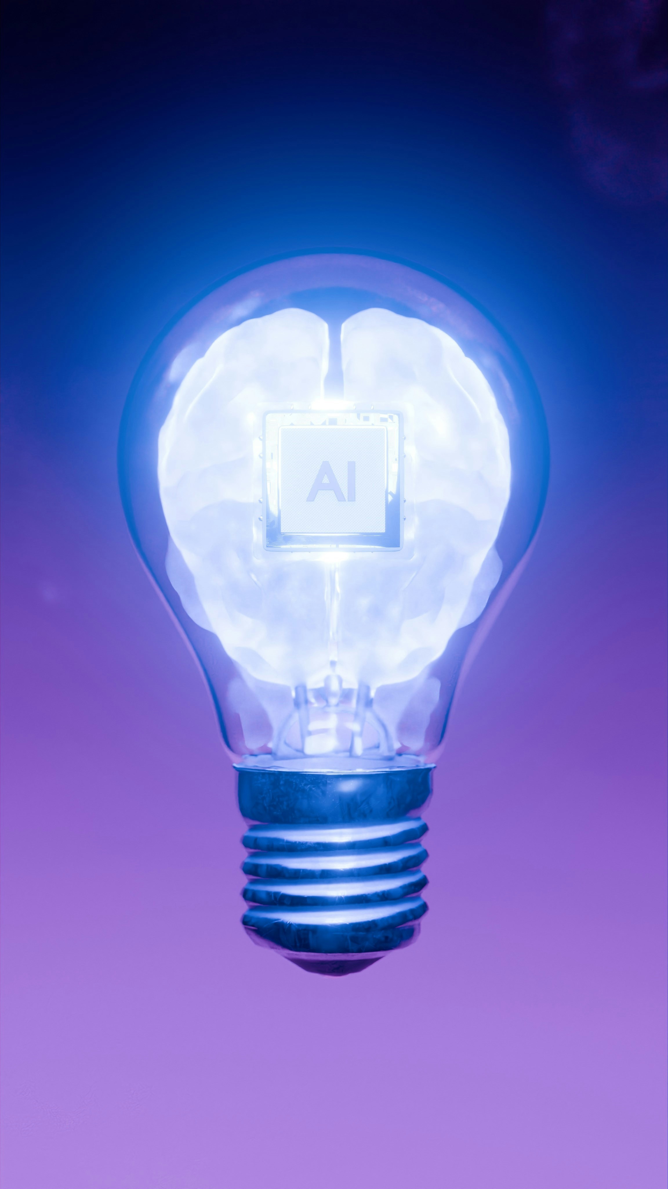 Alt text: Branimo AI brain inside a light bulb, symbolizing innovative artificial intelligence solutions.