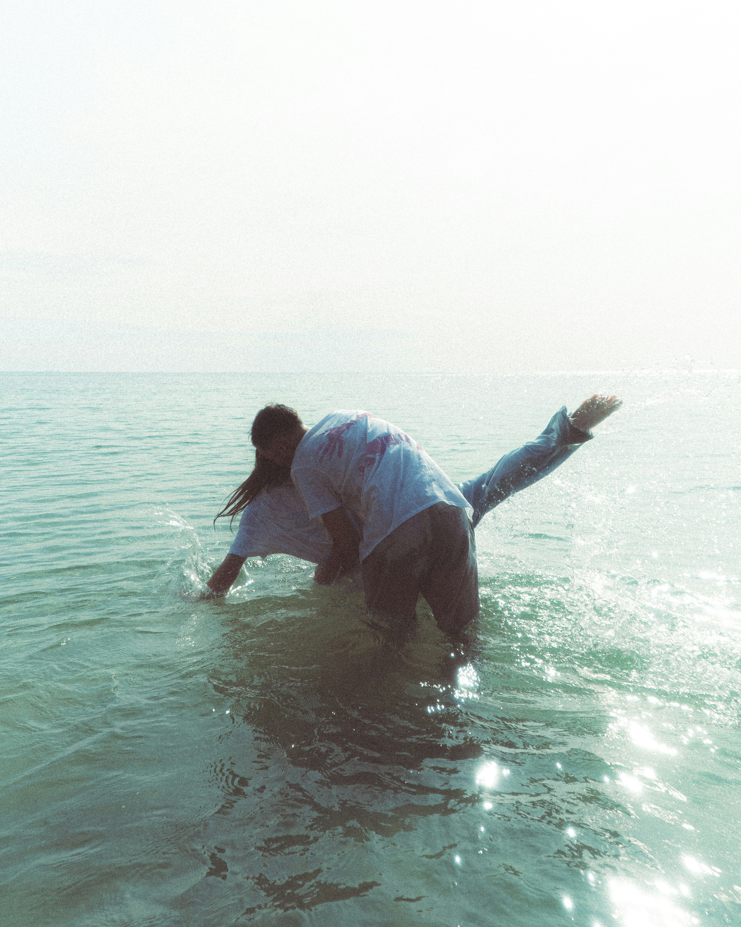 People are playing in the water joyfully