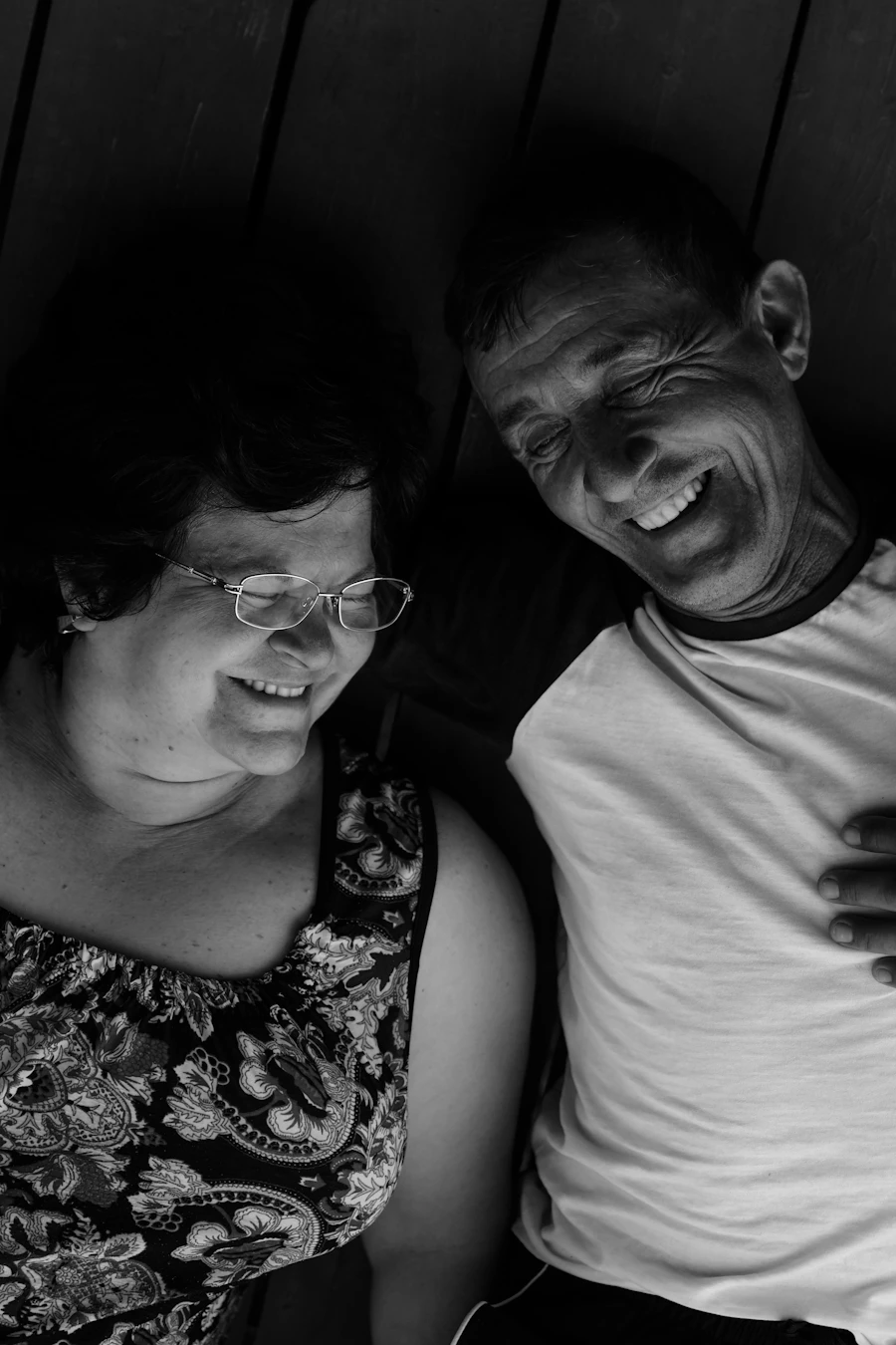 Couple laughing together