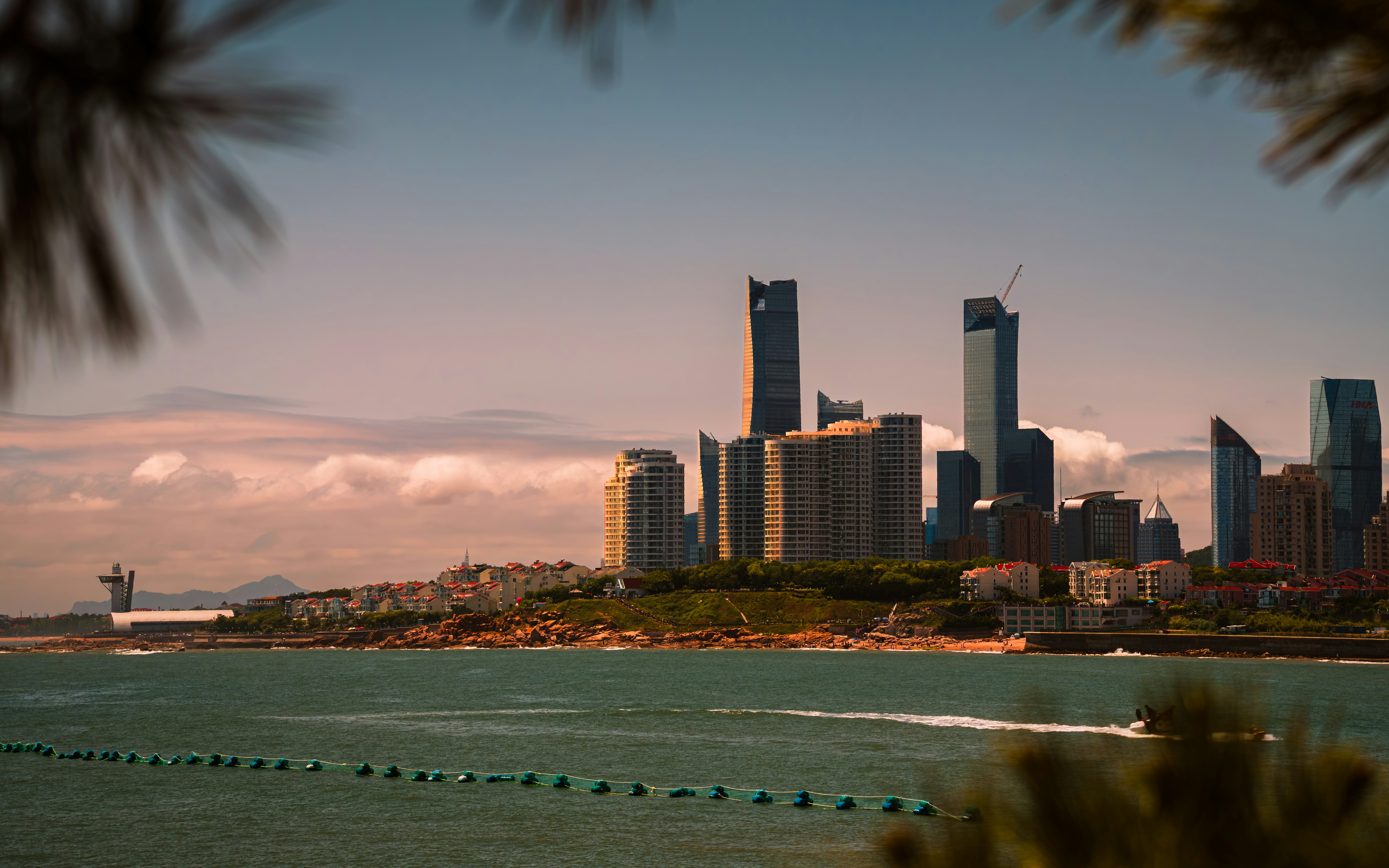 City skyline viewed from across the water.