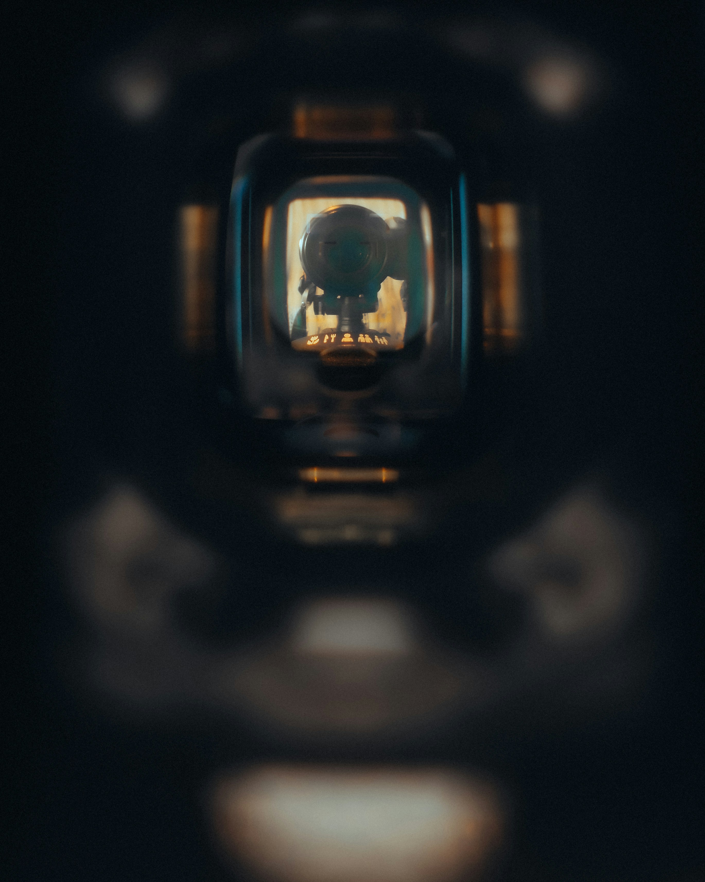 Reflection of a camera in the viewfinder of a camera.
