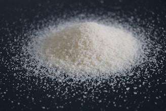 A pile of white granulated powder.