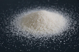 A pile of white granulated powder.
