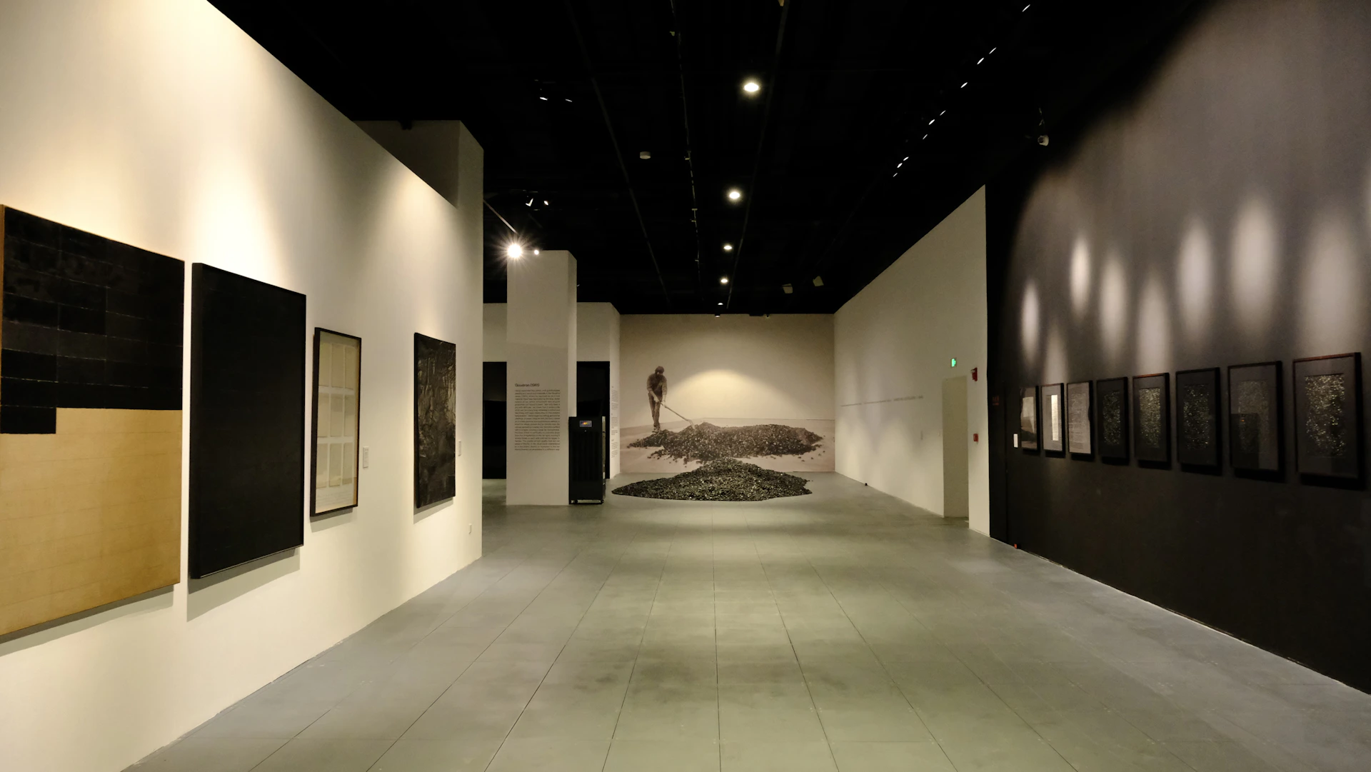 Art gallery displays contemporary abstract paintings