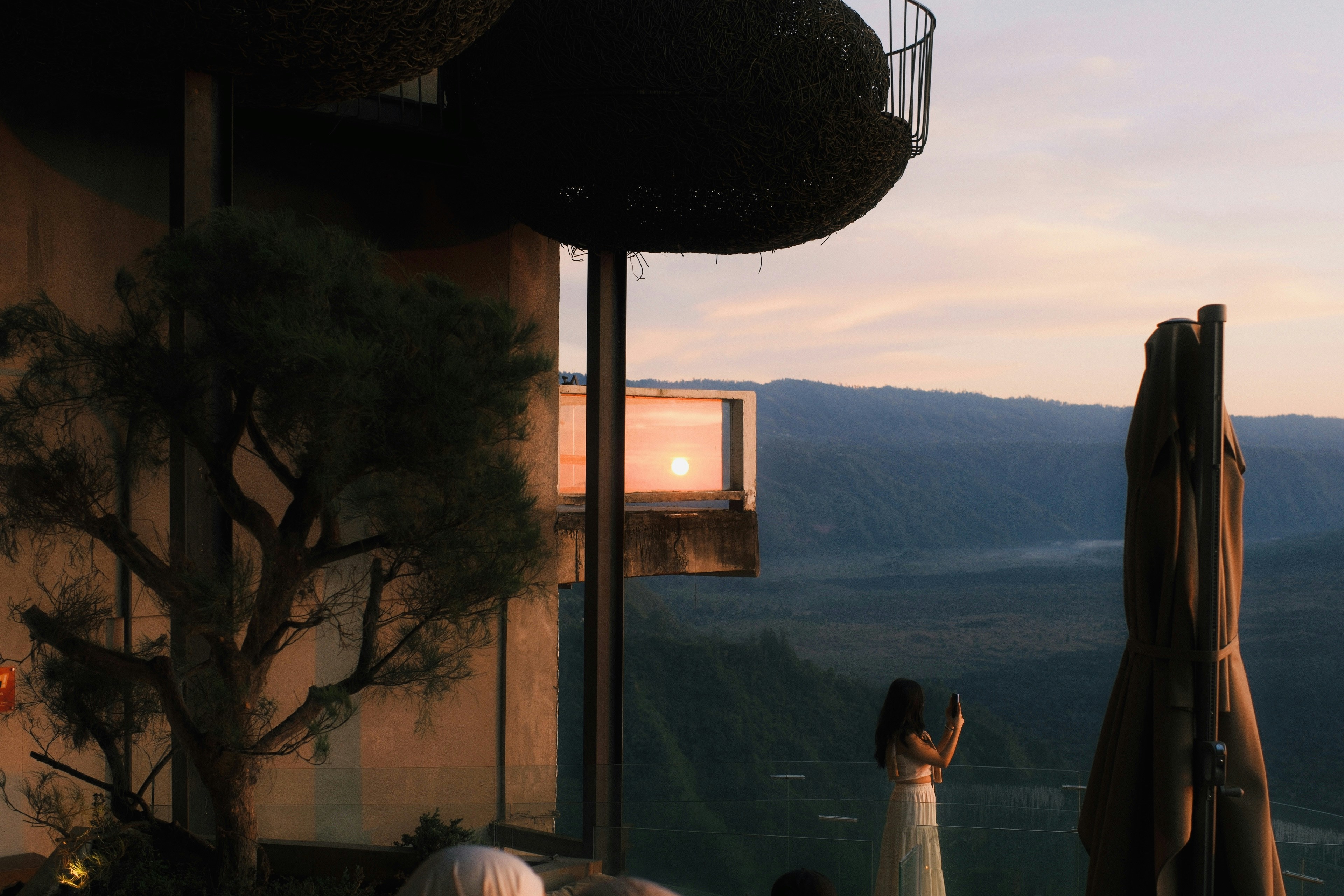 A stunning sunset overlooking the scenic landscape.