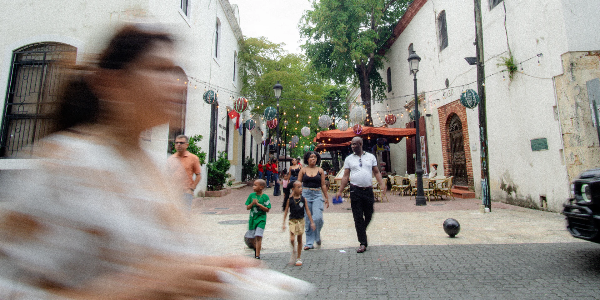 Cobblestone street in Santo Domingo's Colonial Zone