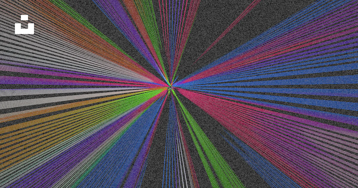 Colorful lines radiate from a central point. photo – Free Abstract ...