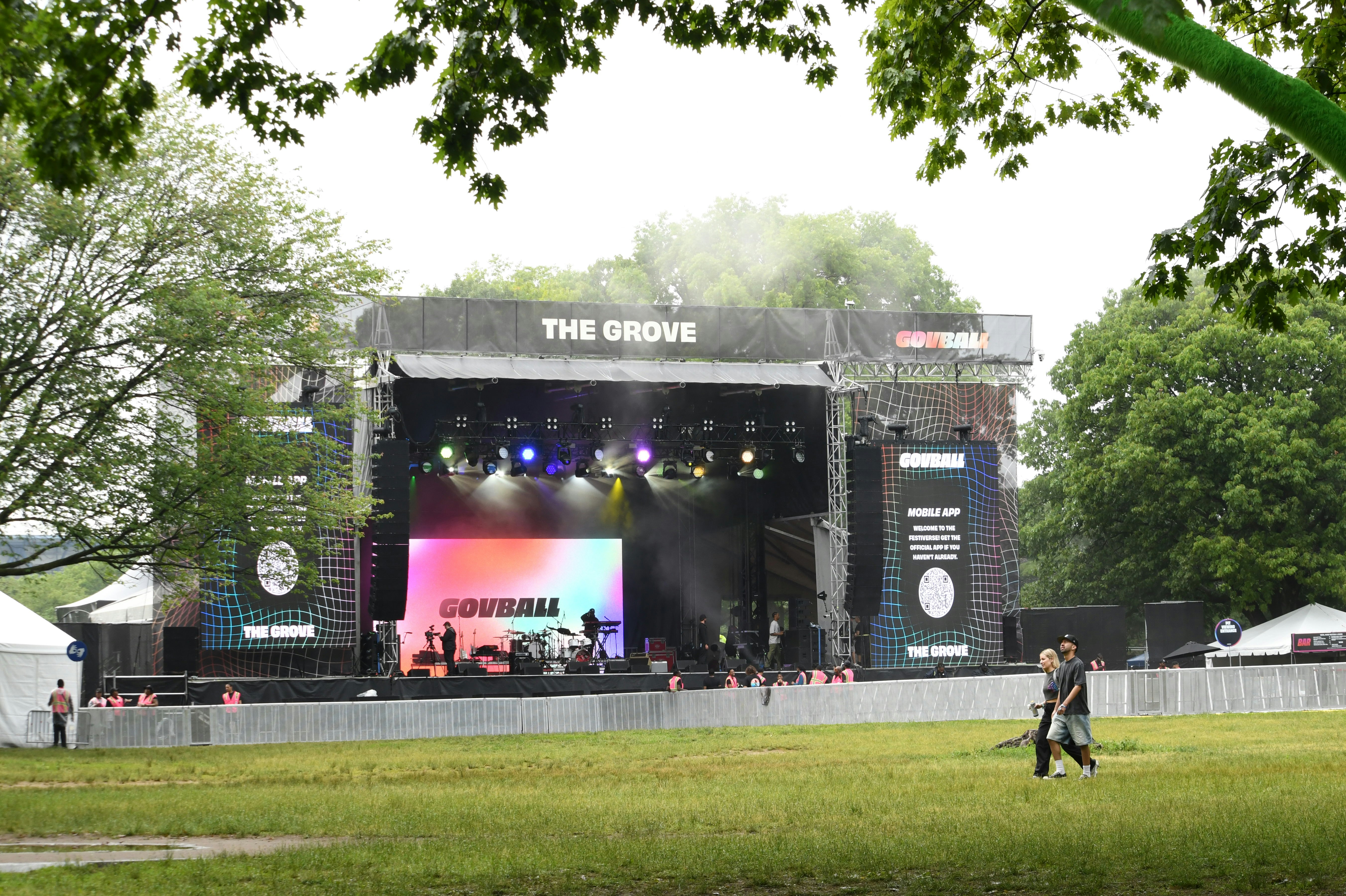 High-energy summer music festival stage