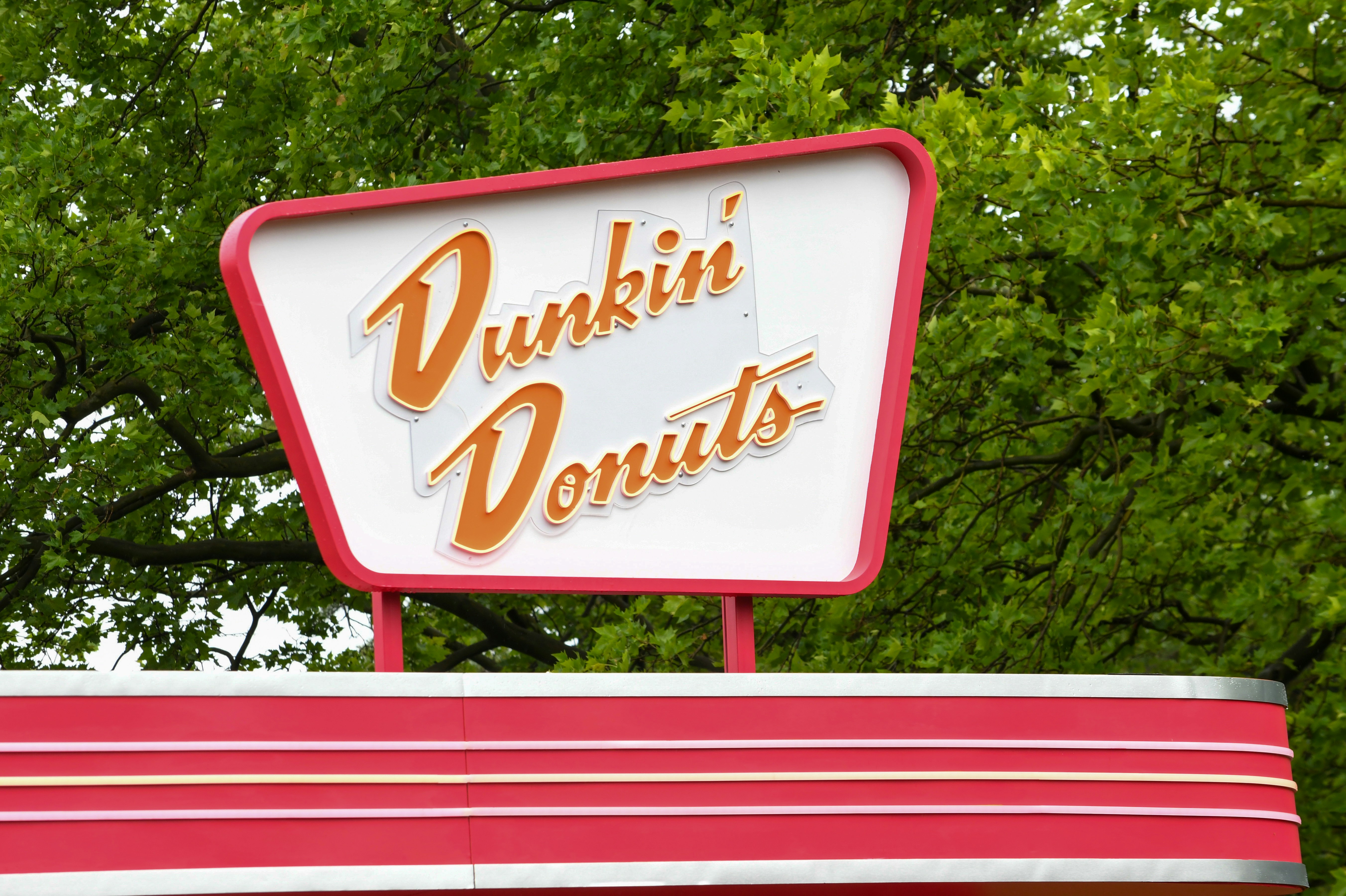 The dunkin' donuts sign is visible.