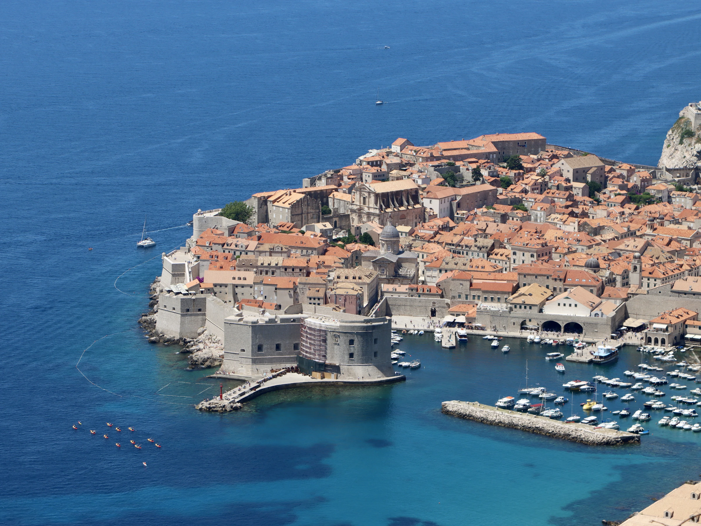 Blue Adriatic sea and Croatian coast in summer