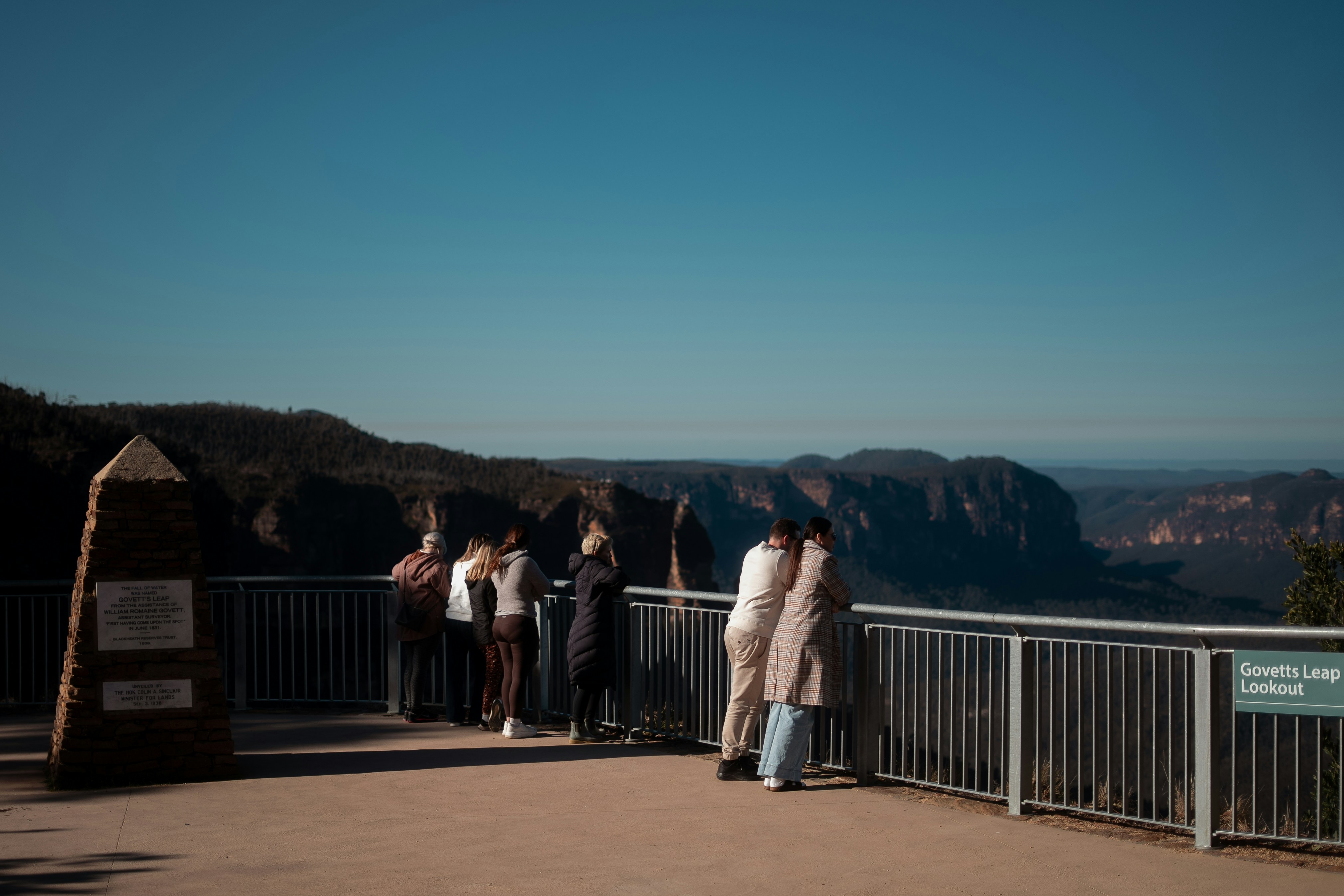 People enjoy a scenic view of the mountains.