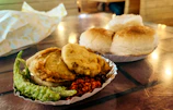 Vada pav, a popular indian street food.