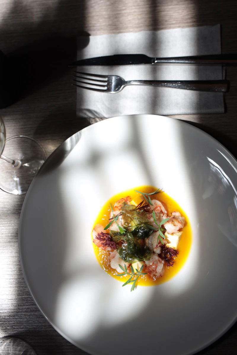 Refined dish with professional silverware