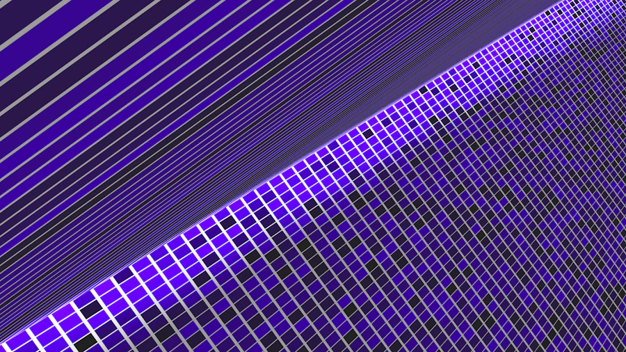 Abstract purple 3D geometric render, illustrating attention research