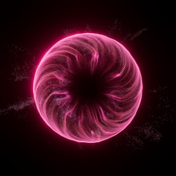A pink glowing vortex against a dark background.