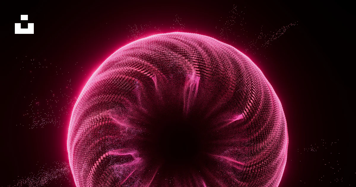 A pink glowing vortex against a dark background. photo – Free Abstract ...