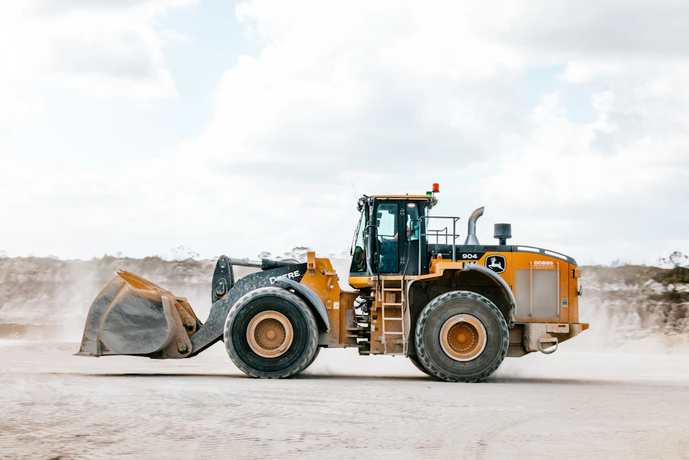 Wheel loader at work on site
