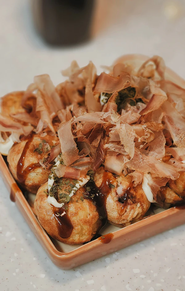 Takoyaki, grilled octopus balls, Tokyo street food
