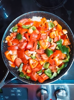 Steamed vegetables with garlic butter