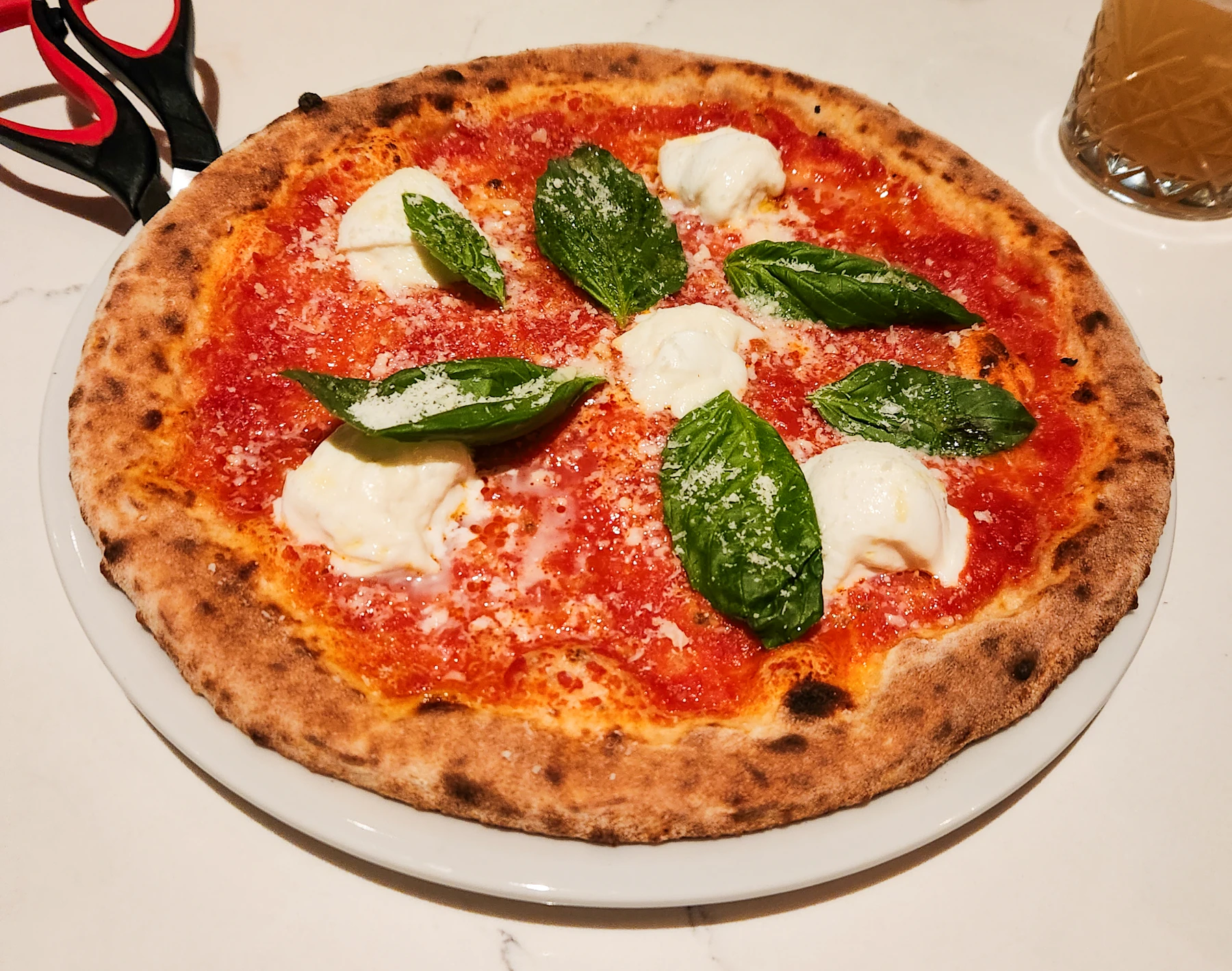 Wood-fired Neapolitan-style pizza