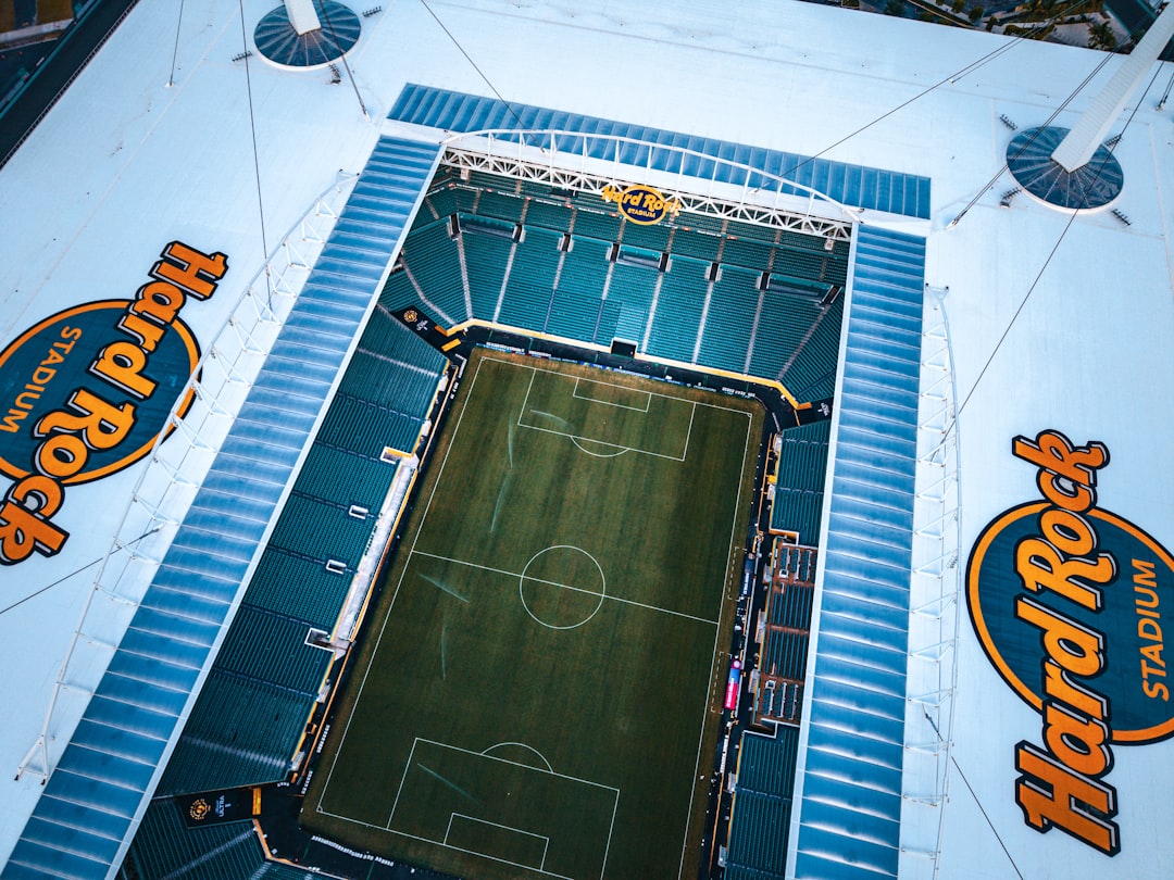 An aerial view of hard rock stadium.