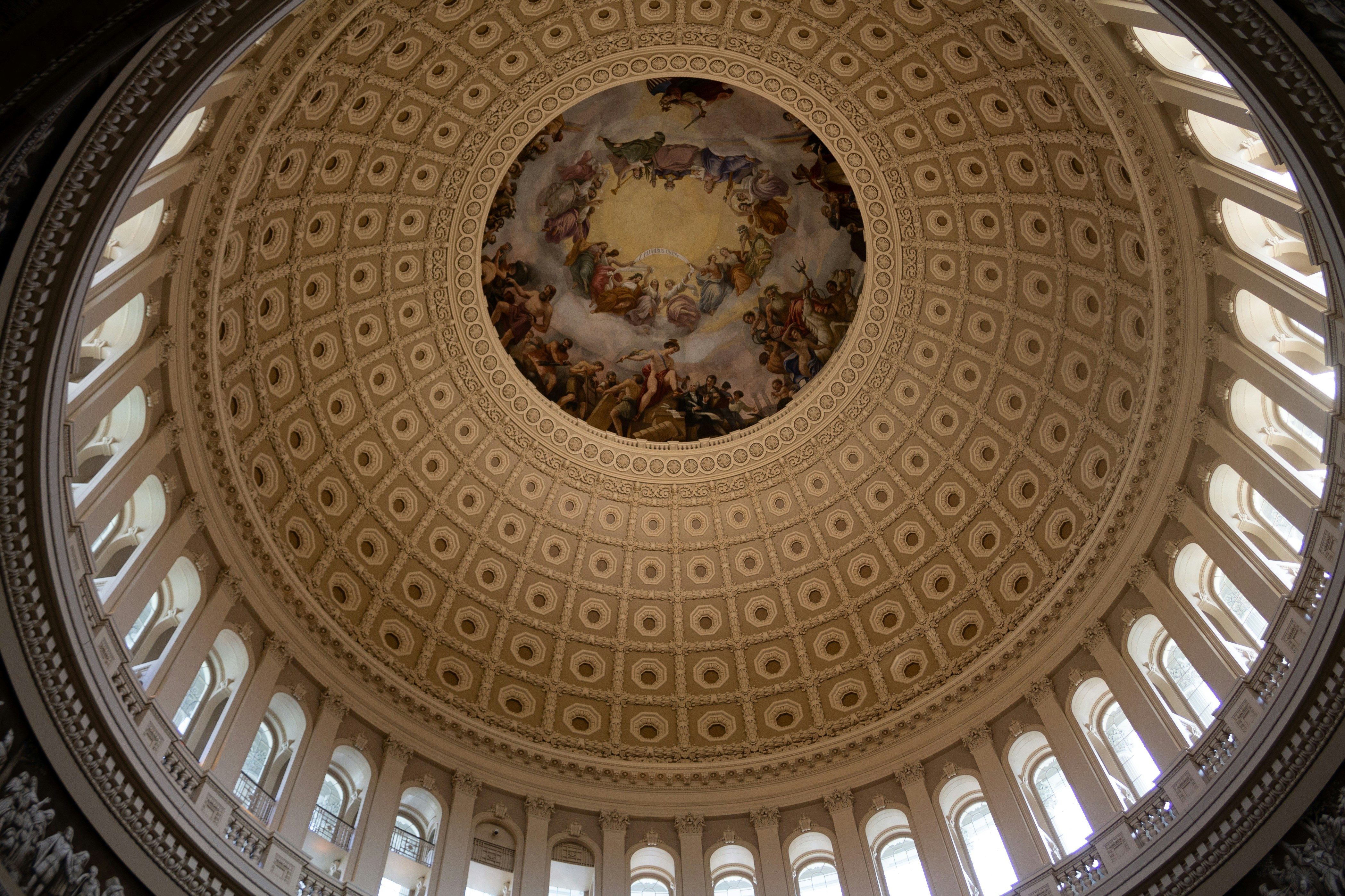 Inside the u.s. capitol building dome.