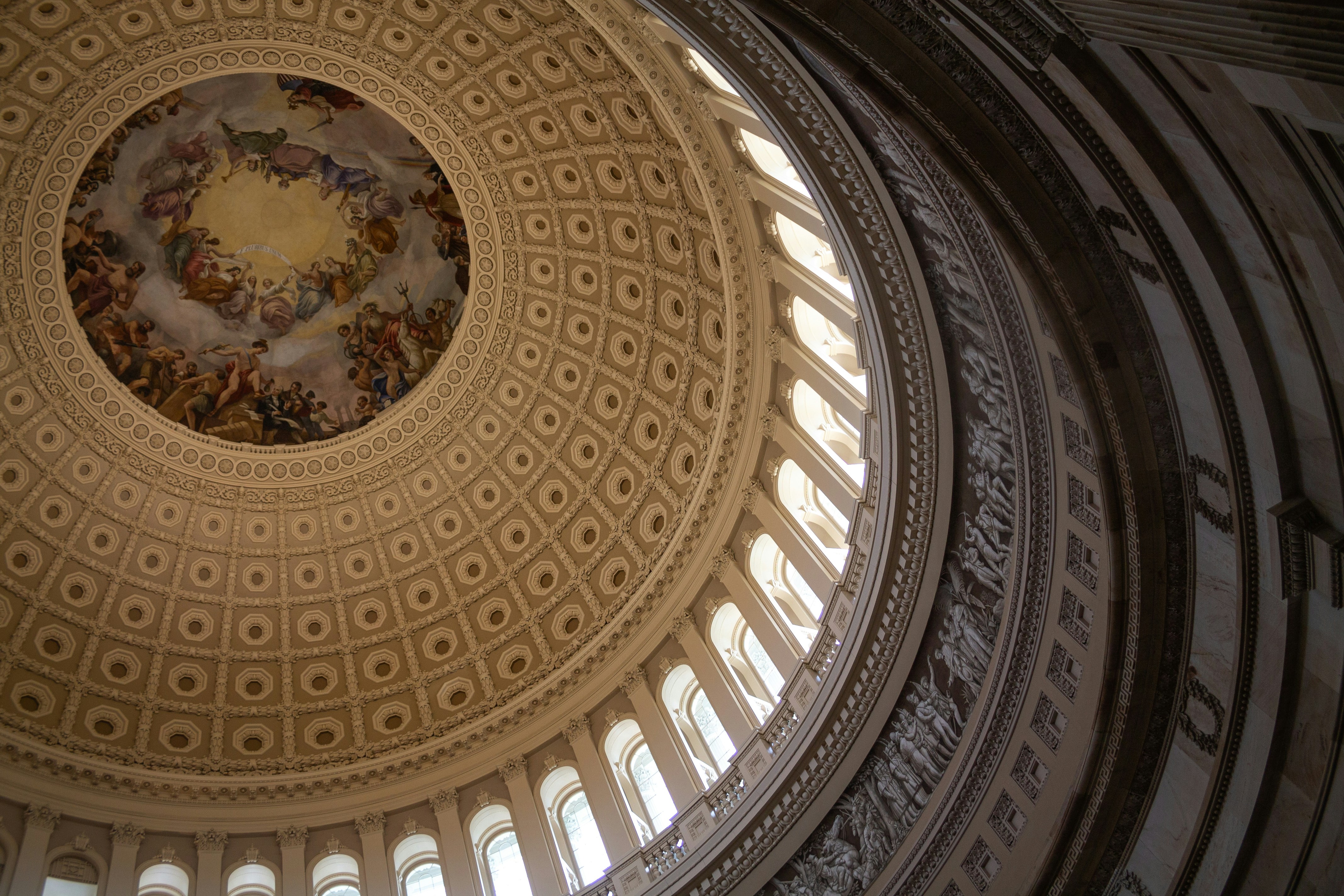 The u.s. capitol building's dome is shown.