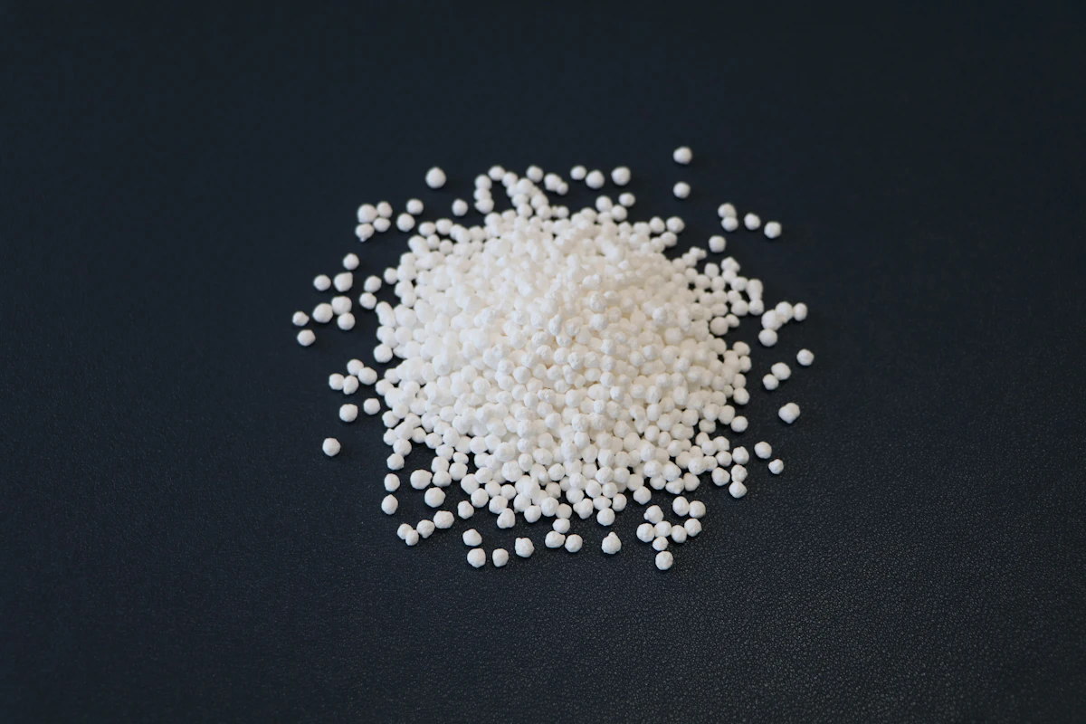 A pile of resin pellets