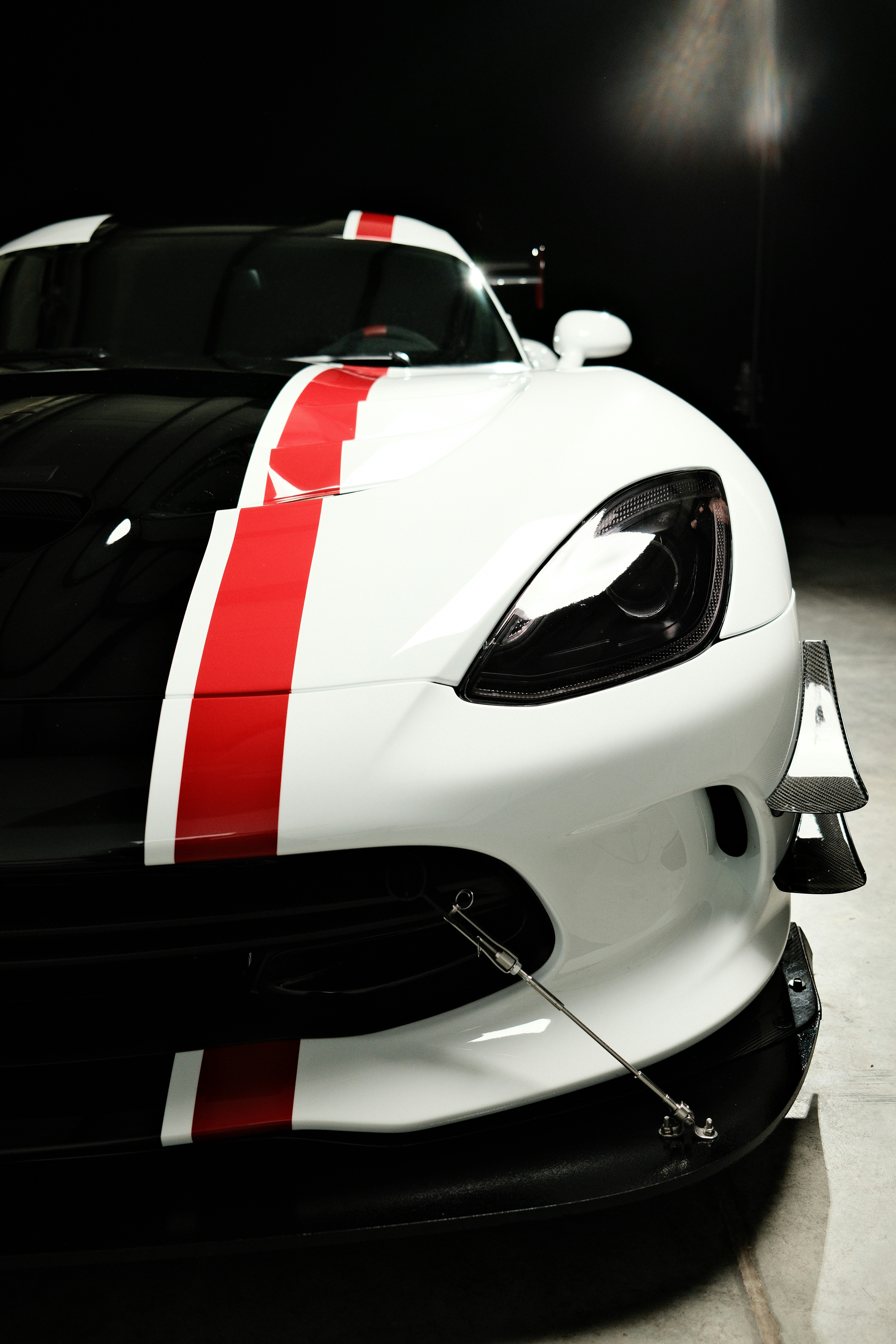 A sleek, white sports car with racing stripes. photo – Free Cars Image ...