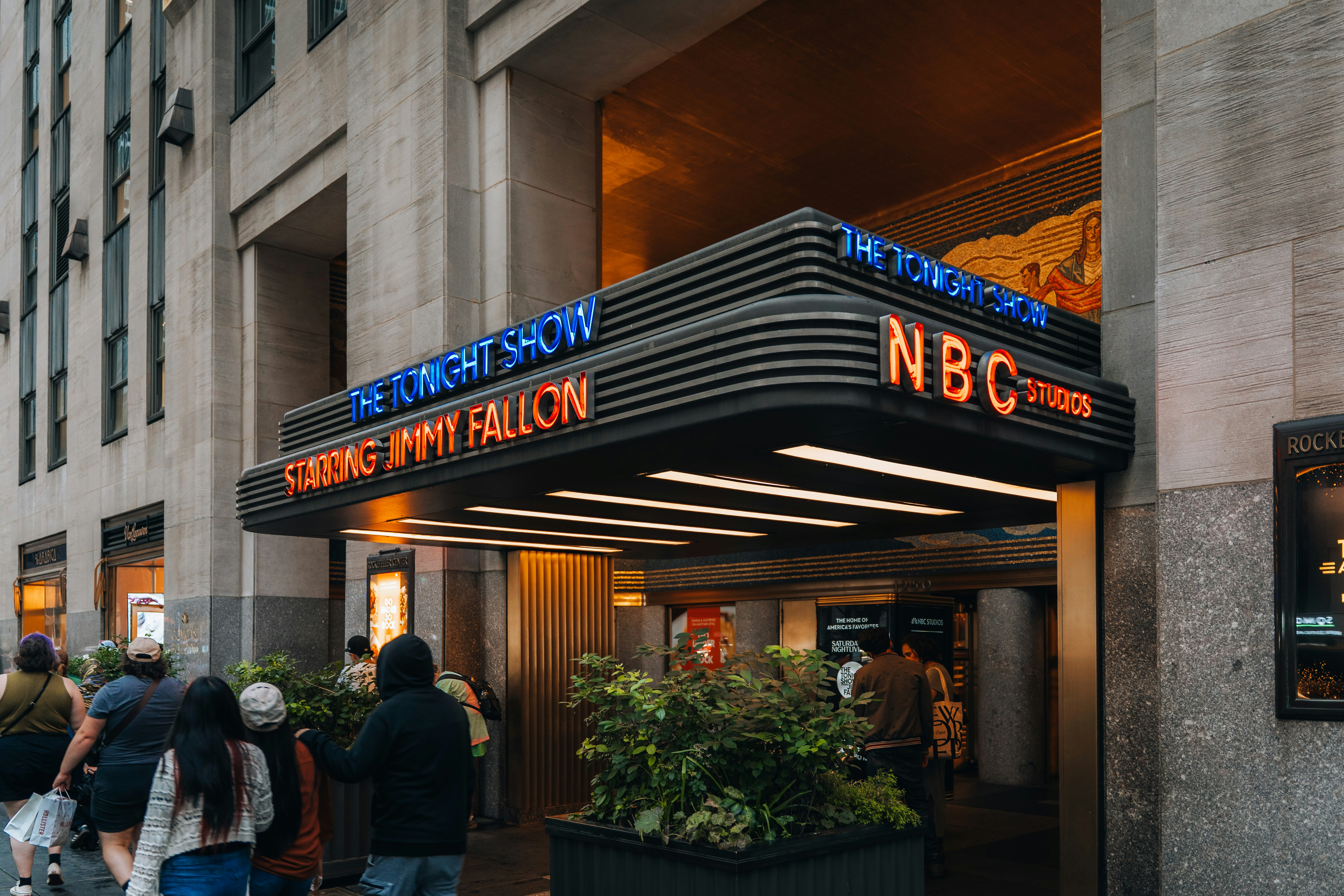 The tonight show starring jimmy fallon entrance is visible.