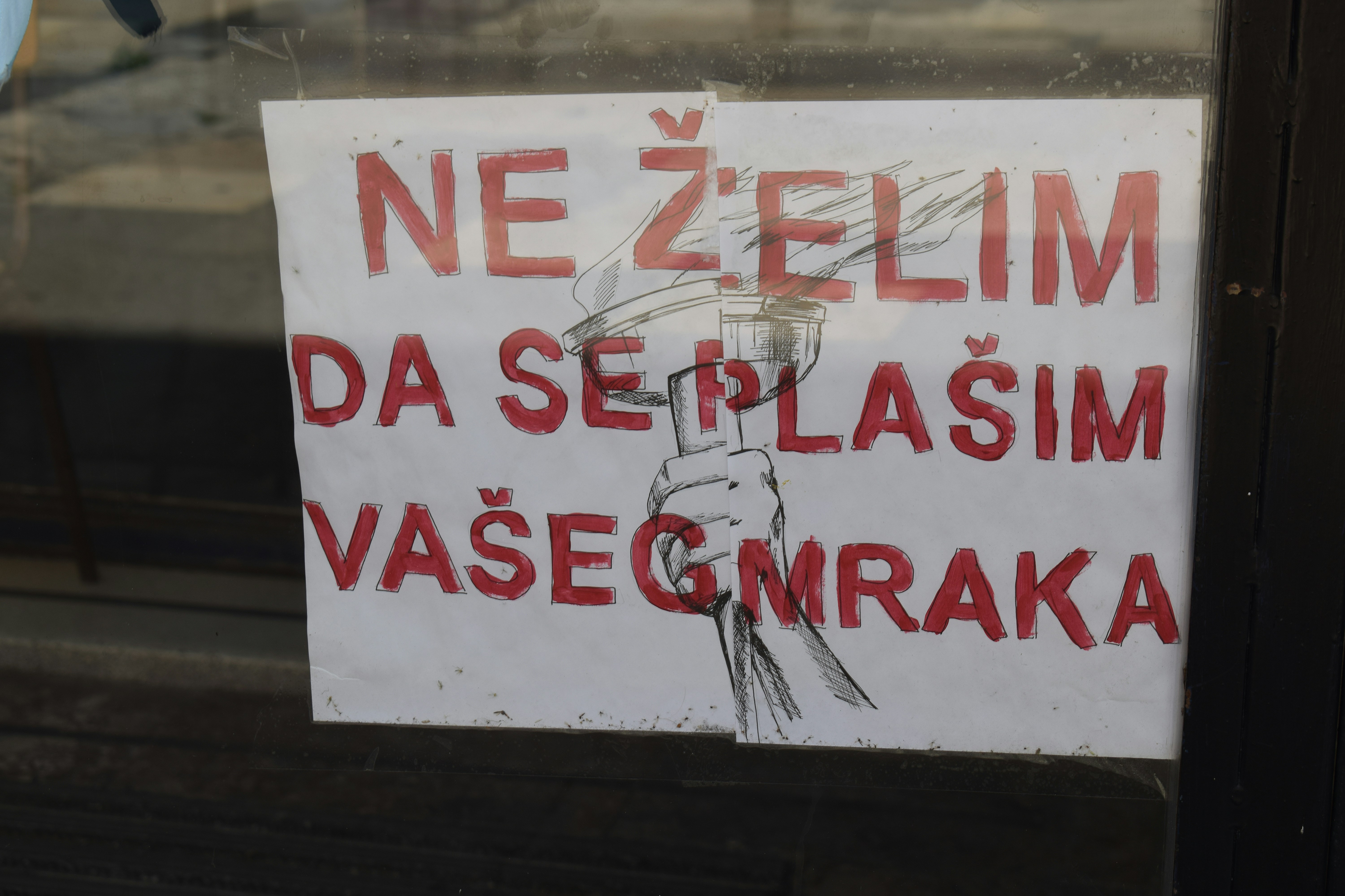 The sign says, 