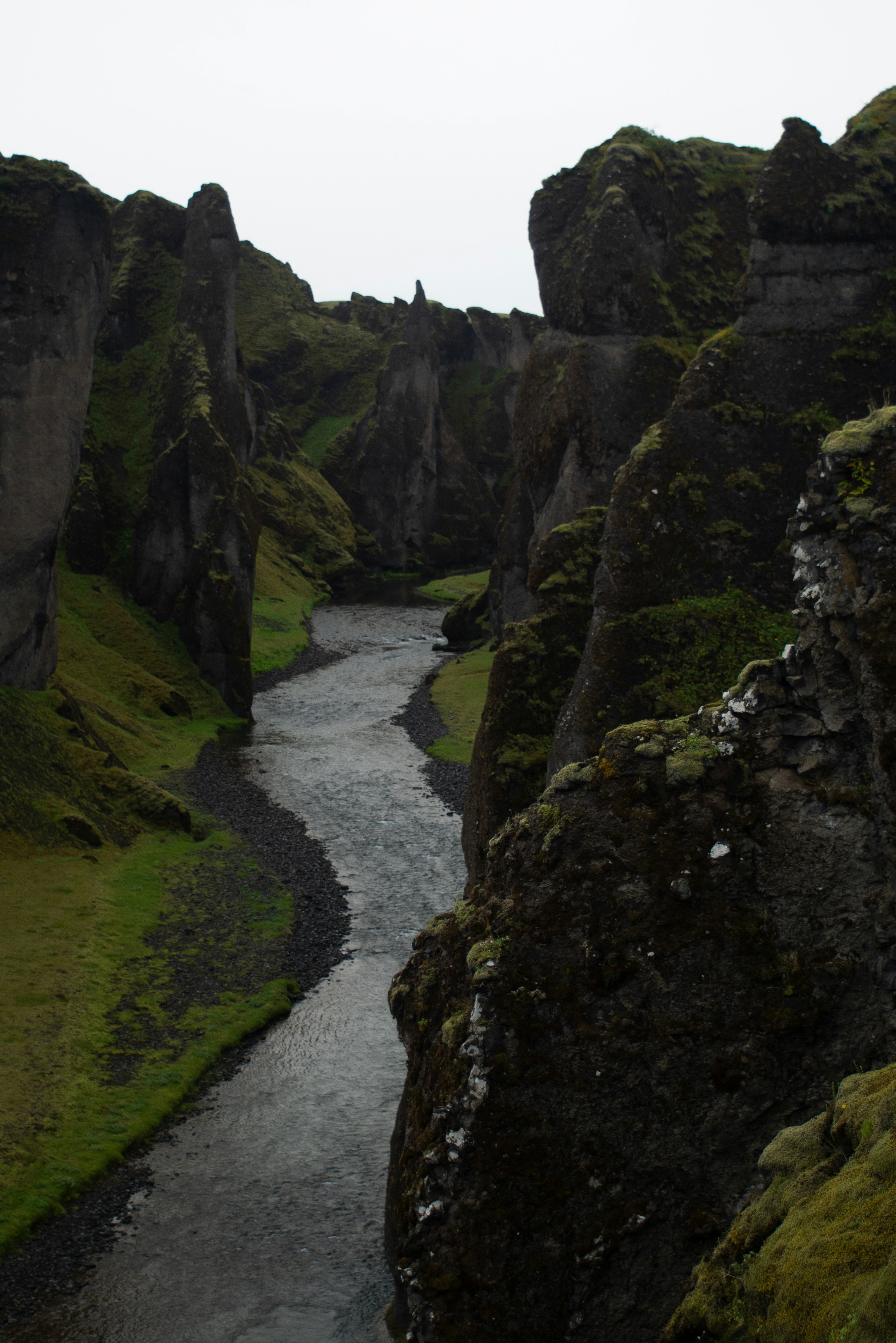 A river flows through a dramatic canyon.