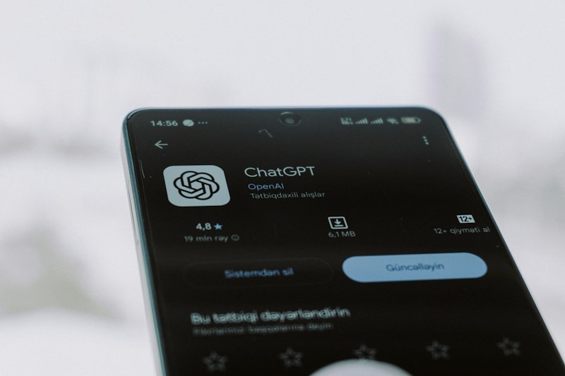 A phone displaying the ChatGPT app