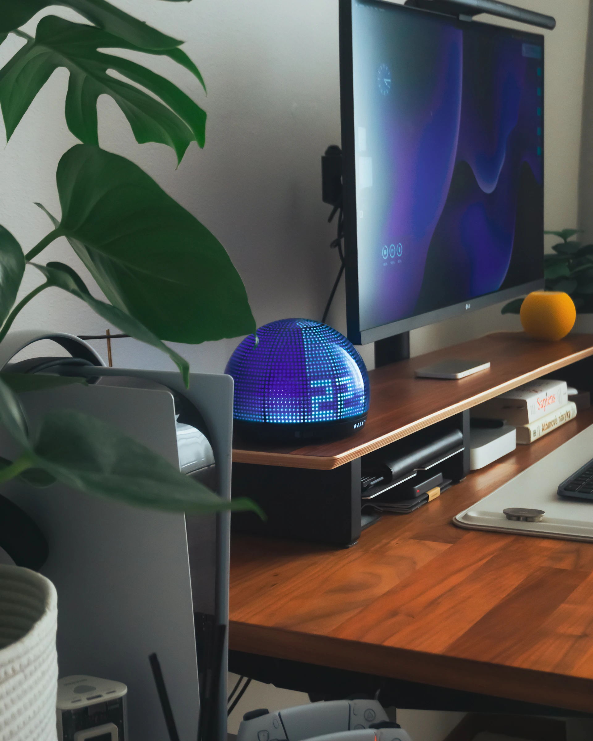 Cozy home office workspace with a modern aesthetic.