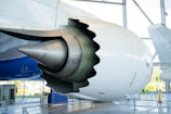 Aircraft engine with a cutaway view displayed