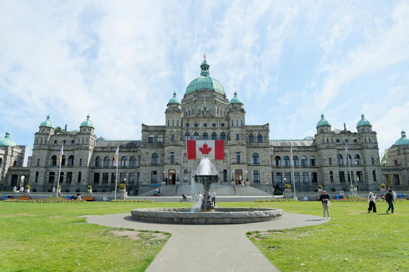 The british columbia parliament buildings are showcased.