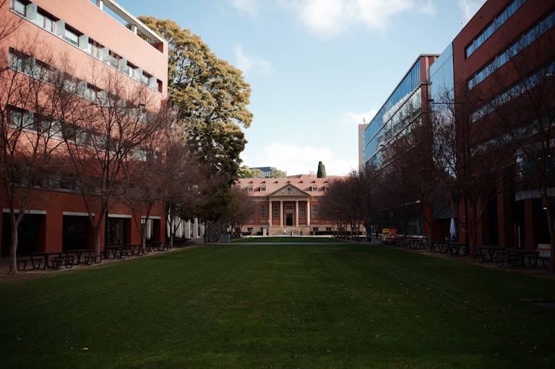 University residence hall entrance