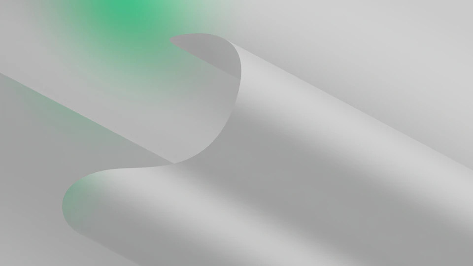 White paper features a curved green line extending from bottom left to top right