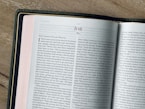 An open bible displays the book of job.