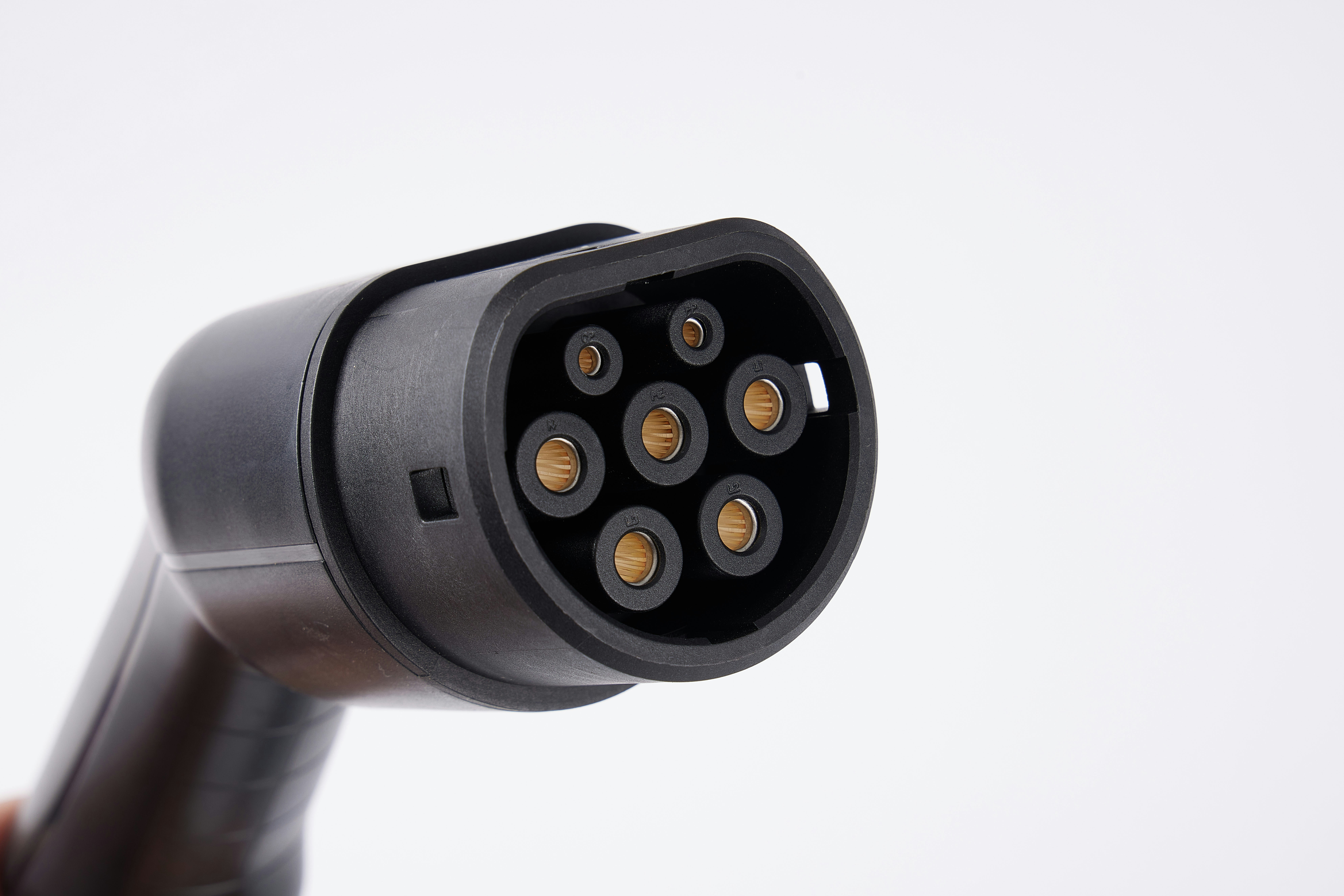 Cabeça do conector do carregador EV.