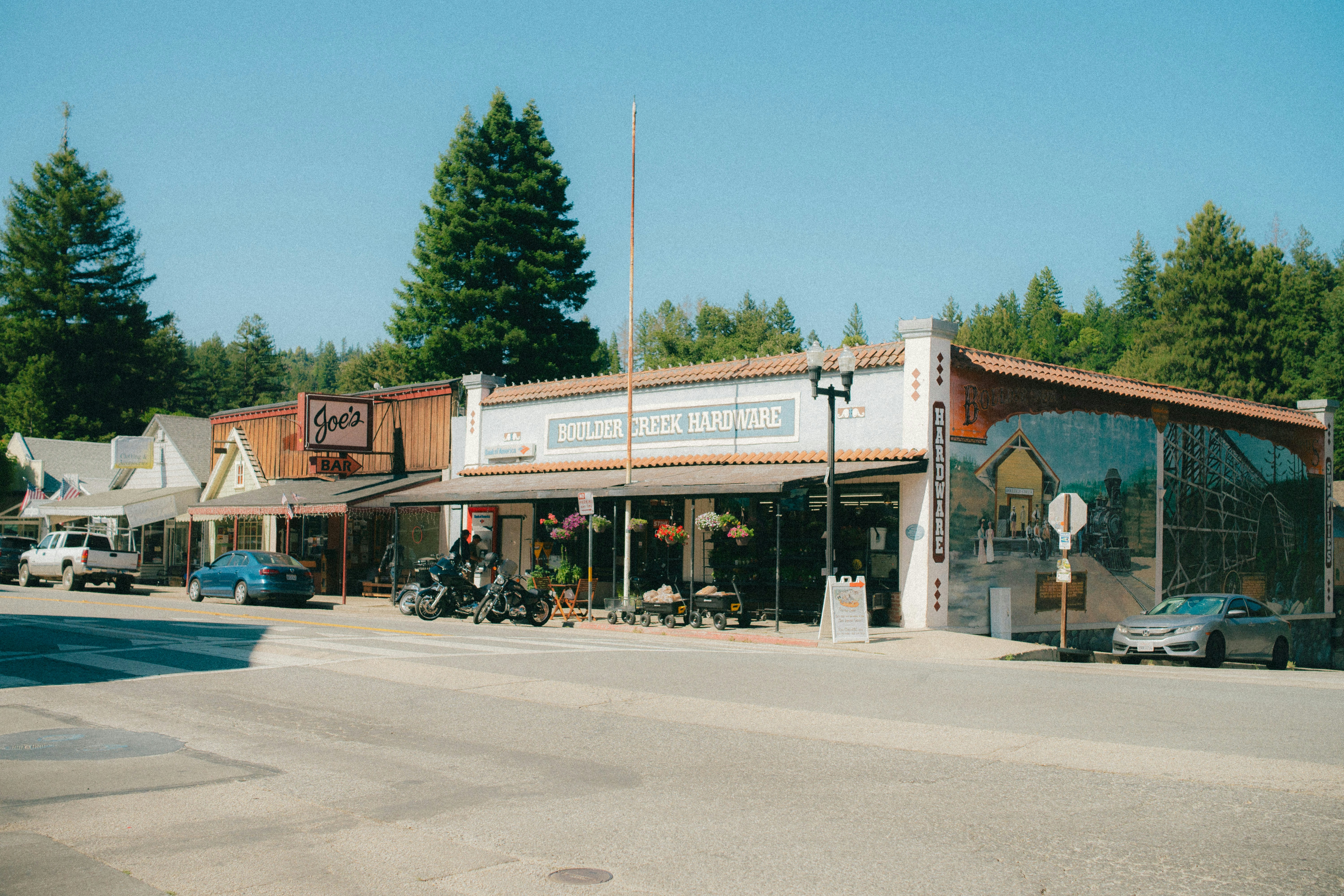 Hardware store building exterior