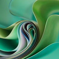 Abstract, swirling ribbons in shades of green.