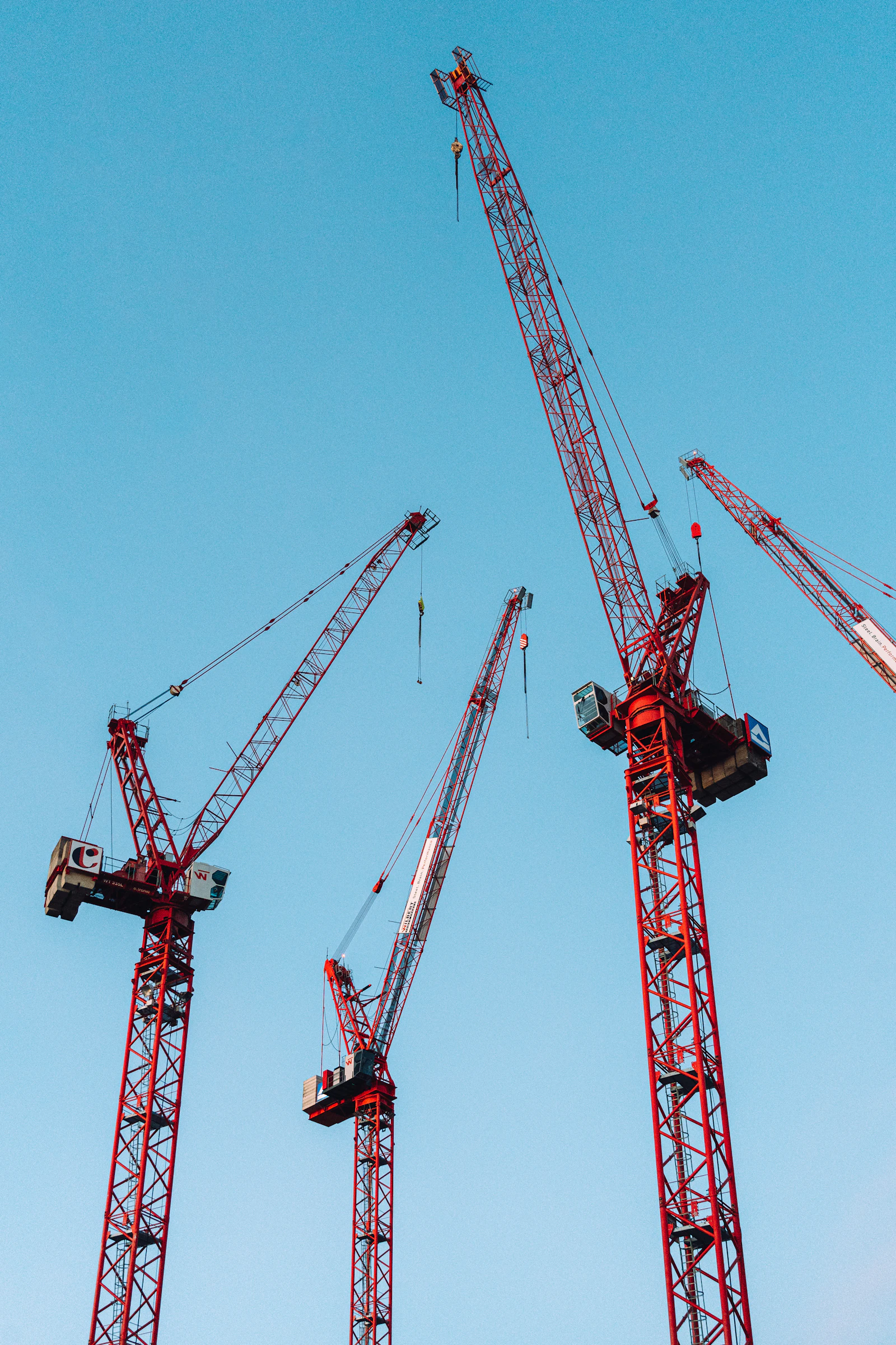 Construction cranes building infrastructure