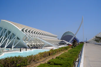 Modern architecture is featured in the photo.