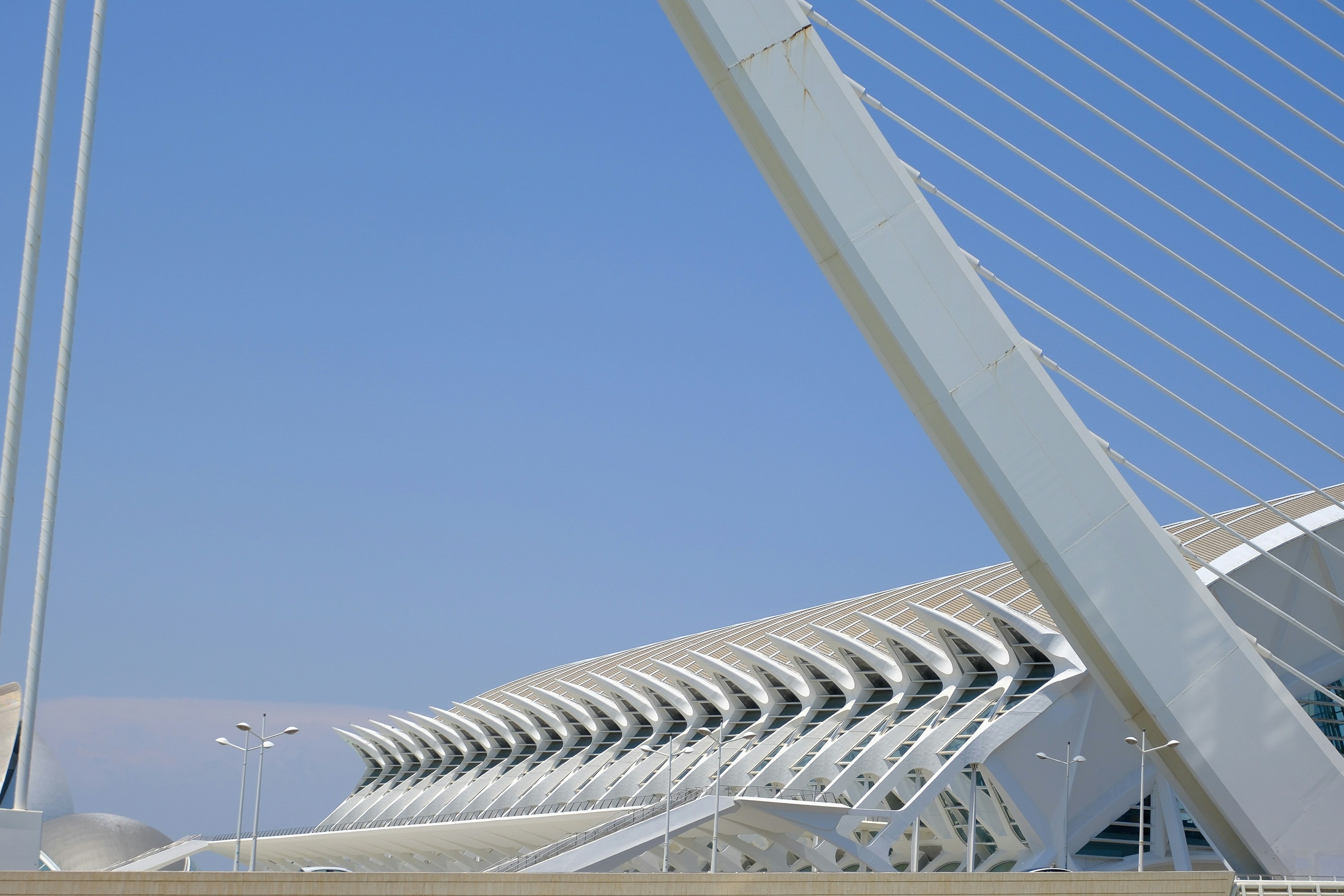 Modern architecture against a blue sky.